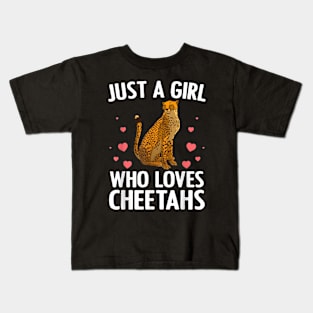 Just A Girl Who Loves Cheetahs African Savanna Zookeeper Kids T-Shirt